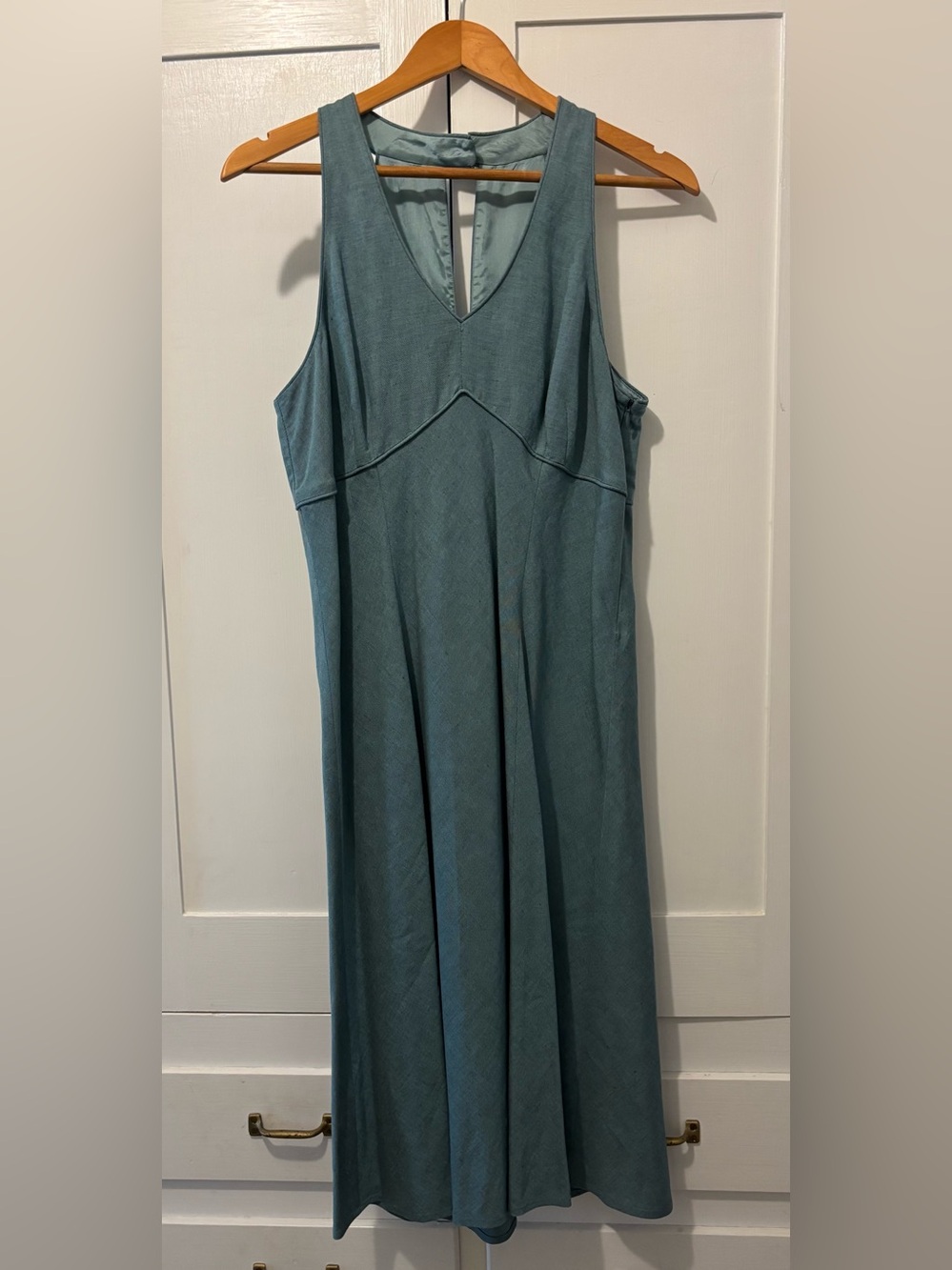LOFT Teal Sleeveless V-Neck Maxi Dress